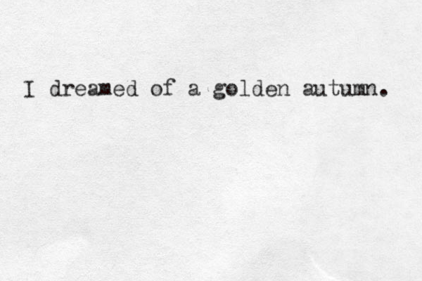 I dreamed of a golden autumn. 