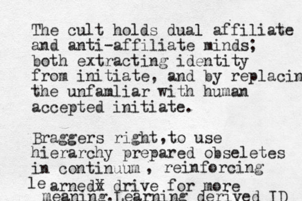 The cult holds dual l affiliate and anti-affiliate minds; both extracting identity from initiate, and by replacing the unfamliar with human accepted initiate. Braggers right to use hierarchy prepared obseletes in continuum , , reinforcing le arnedv X drive for more meaning.Learning derived ID 