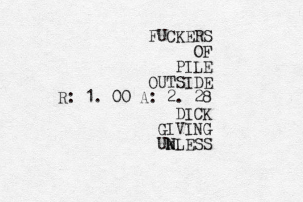 S R E K C U F F O E L I P E D I S T U O 8 2 . 2 : A 0 0 . 1 : R K C I D G N I V I G S S E L N U k N