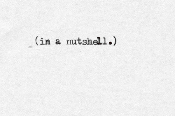 (in a nutshell.)