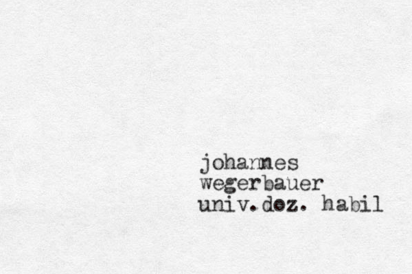 johannes wegerbauer univ.doz. habil 