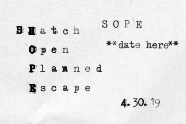 H a t c h H H H H H H J O p e n O O O O O O O P l a n n e d P P P P P P P P P P E s c a p e E E E E E E E 4.30 0.19 S S S S D S O P E date here** **
