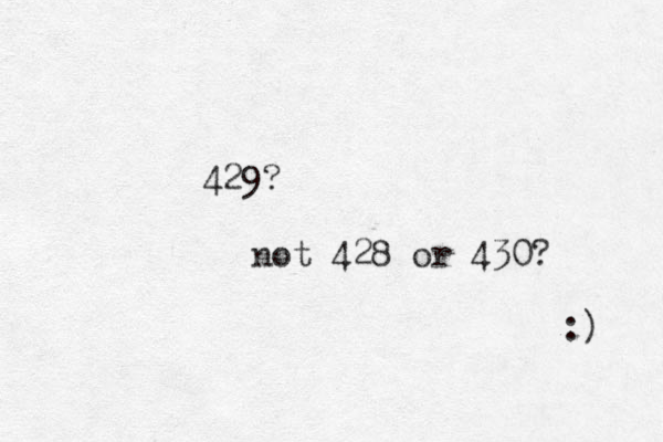 429? not 428 or 430? :) 