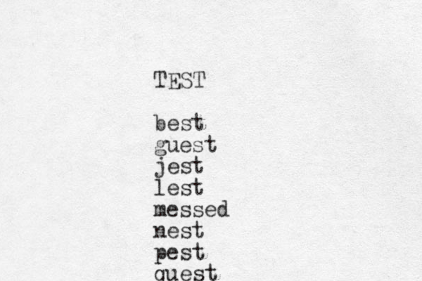 TEST best guest jest lest messed nest pest quest 