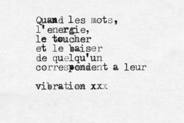 Quand les mots, l'energie, le toucher et le baiser de quelqu'un correspondent a leur vibration xxx 