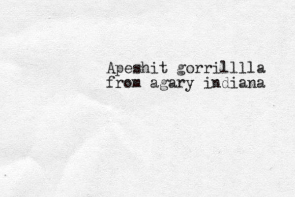 Apeshit gorrilllla from agary indiana 