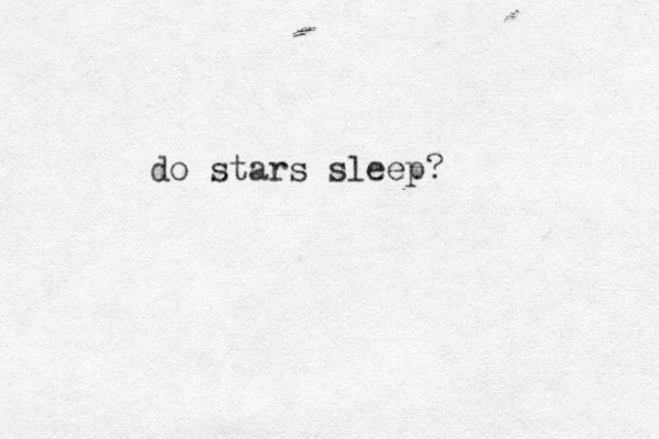 do stars sleep?