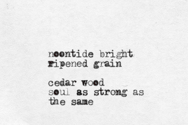 noontide bright ripened grain cedar e wood soul ss a strong as the same