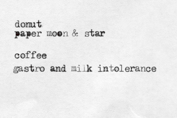 donut paper moon & star coffee gastro and milk intolerance 