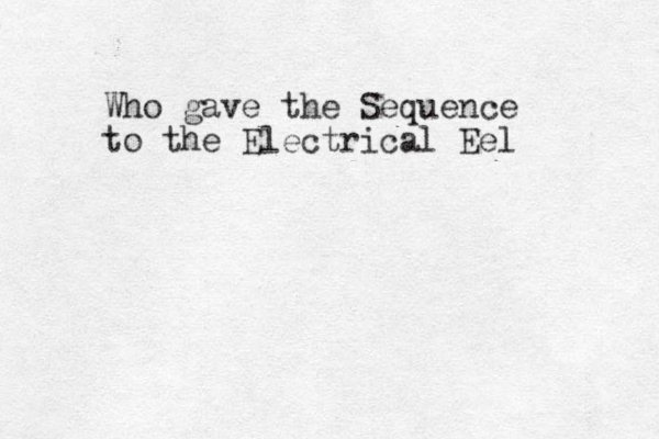 Who gave the Sequence to the Electrical Eel