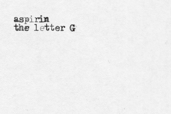 aspirin thr e letter G 