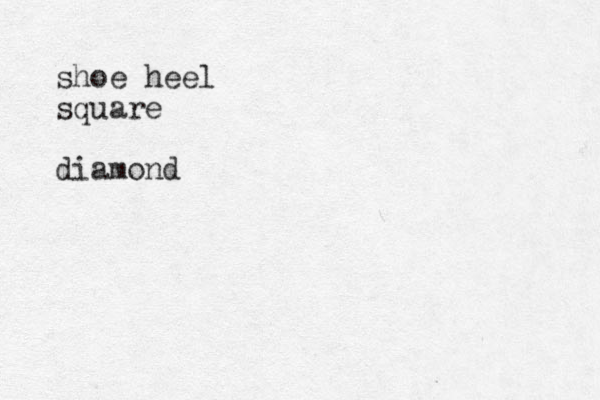 shoe heel square diamond