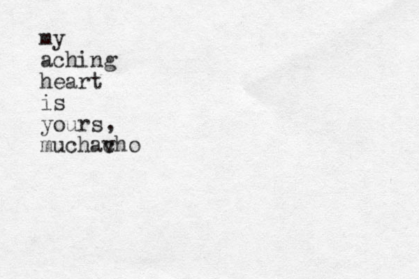 my aching heart is yours muchav cho , 