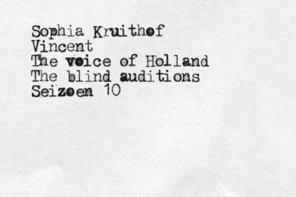 Sophia Kruithof Vincent The voice of Holland The blind auditions Seizoen 10
