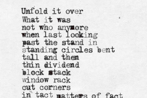 What it was not who anymore when last looking past the stand in standing circles bent tall and then thin dividend block stack window rack cut corners in tact Unfold it over matters of fact 