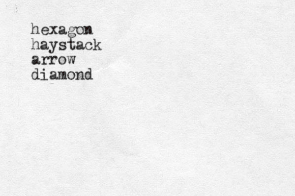 hexagon haystack arrow diamond