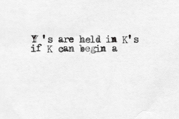 Y 's are held in K's if K can begin a