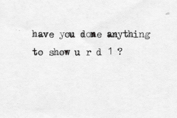 have you done anything to show u r d 1 ?