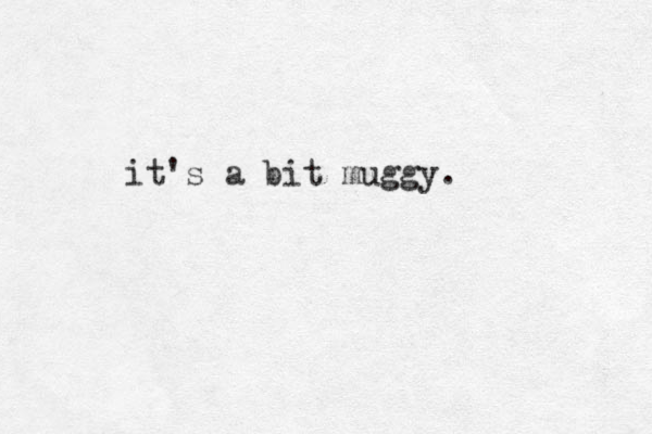 it's a bit muggy. 