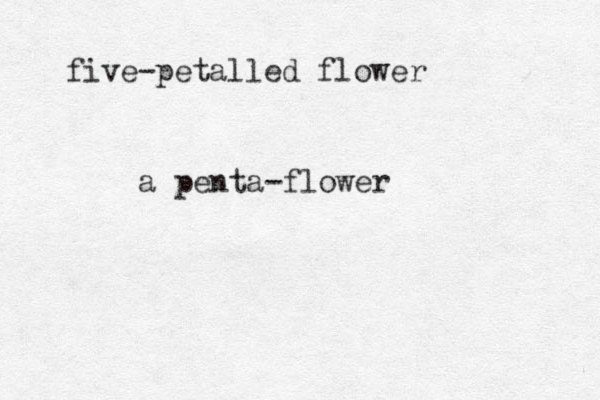 five-petalled flower a penta-flower