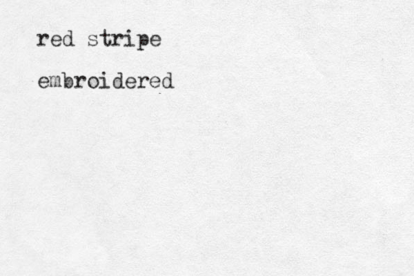red stripe embroidered