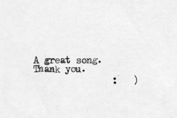 A great song. Thank you. : ) 