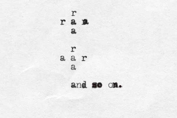 r a r r a r a a r a and so on. a 