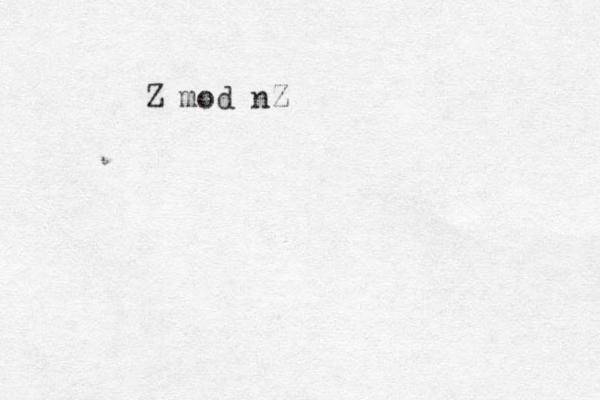 Z mod nZ