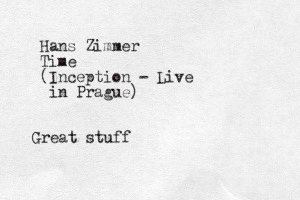Hans Zimmer Time (Inception - Live in Prague) Great stuff