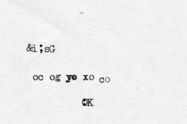 &i;sG oc og yo xo co O :K