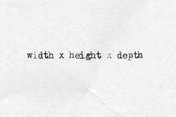 width x height x depth 