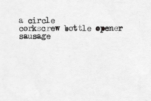 a circle corkscrew bottle opener sausage