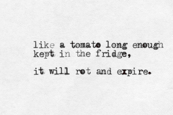 like a tomato long enough kept in the fridge, it will rot and expire. 