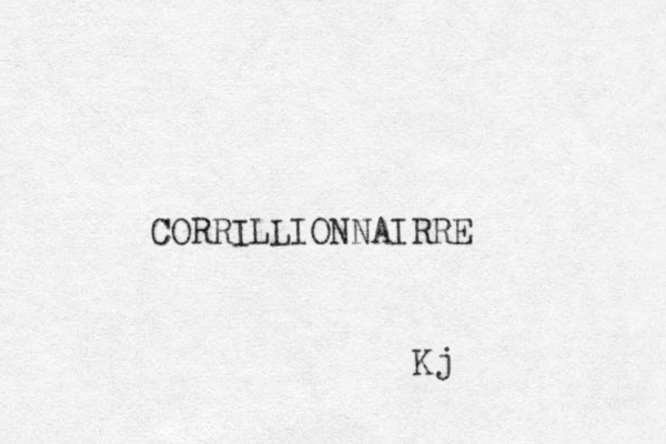 CORRILLIONNAIRRE Kj 