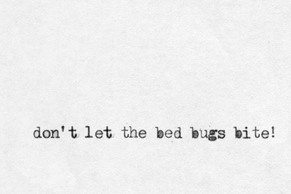 don't let the bed bugs bite! 