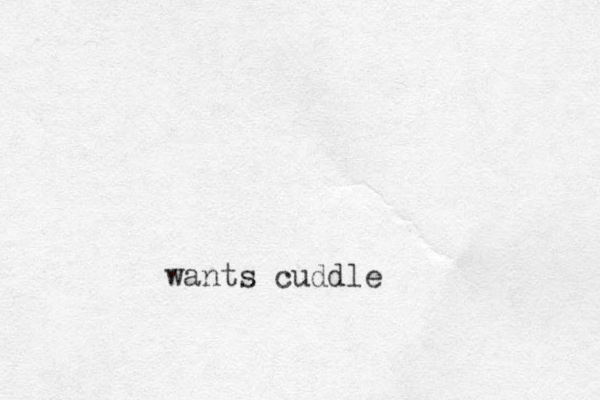 wants cuddle 