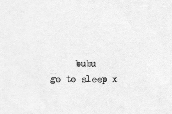 bubu go to sleep x