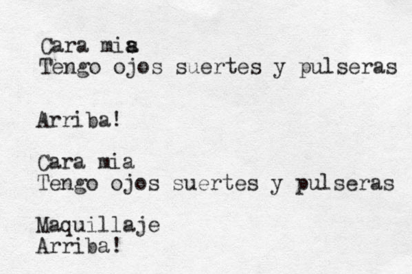 Cara mis a a Tengo ojos suertes y pulseras Arriba! Cara mia Tengo ojos suertes y pulseras Maquillaje Arriba !