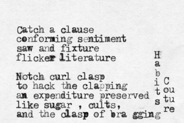 Catch a clause conforming seni timent saw and fixture flicker literature Notch curl clasp to hack the clapping an expenditure preserved like sugar , cults, and the clasr p p of bra gging H a b i t s C ou tu re 