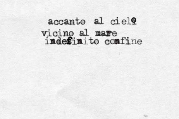 accanto al cieli o o vicino al mare i des ndef f f finito confine 