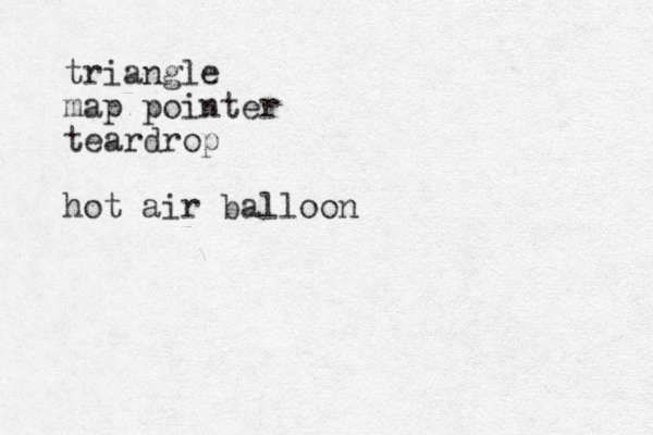 triangle map pointer teardrop hot air balloon