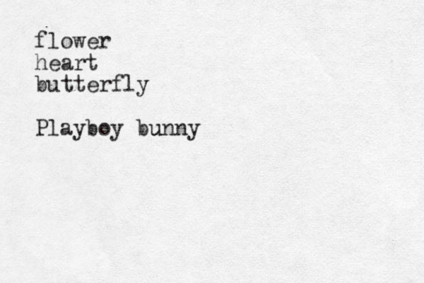 flower heart butterfly Playboy bunny u
