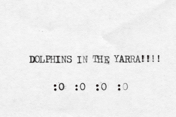 DOLPHINS IN THE YARRA!!!! :0 :0 :0 :0 