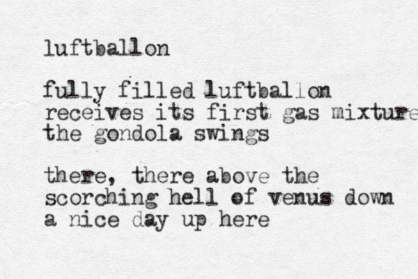 luftballon fully filled luftballon receives its first gas mixture the gondola swings there, there above the scorching hell of venus down a nice day up here