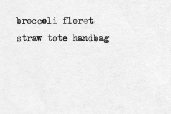 broccoli floret straw tote handbag