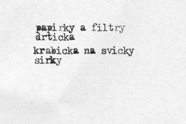 papirky a filtry drticka krabicka na svicky sirky