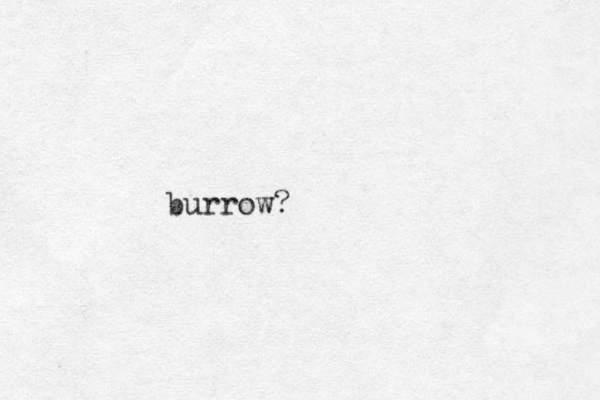 burrow? 