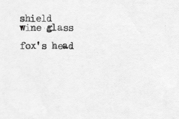 shield wine glass fox's head