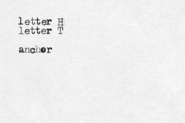 letter H letter T anchor