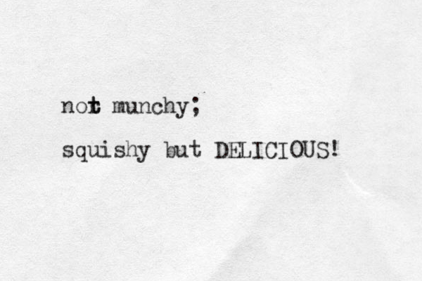 nor t t munchy; squishy but DELICIOUS! 